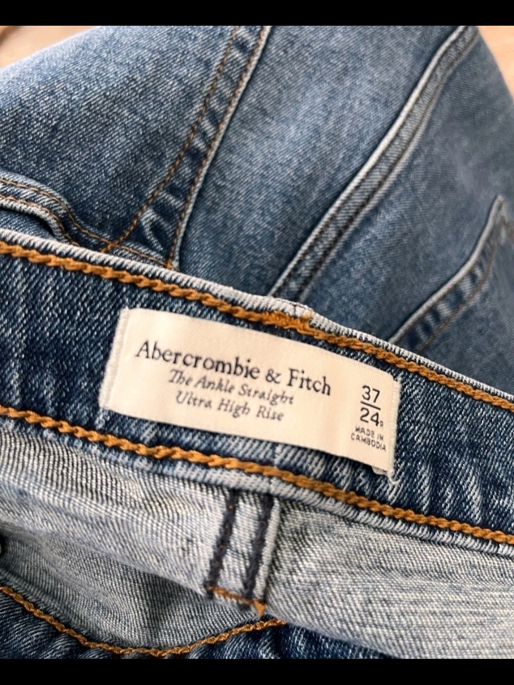 Abercrombie & Fitch Womens Denim Ankle Straight Ultra High Rise Size 37/24R - Picture 5 of 5